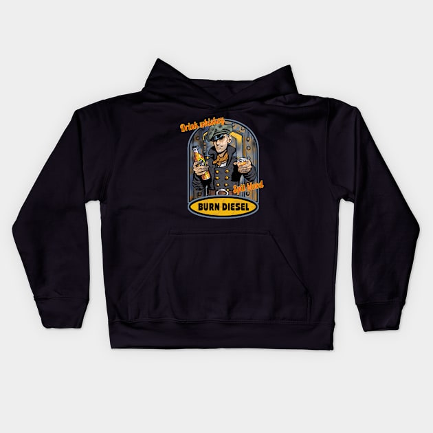 Dieselpunk spit blood Kids Hoodie by Cohort shirts